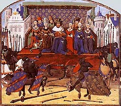  Английский король Эдуард III судит турнирный поединок
